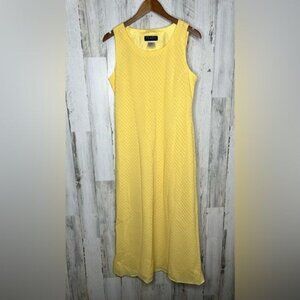 Plaza Collection Vintage Women's Sleeveless Textured Maxi Dress Yellow Size 12